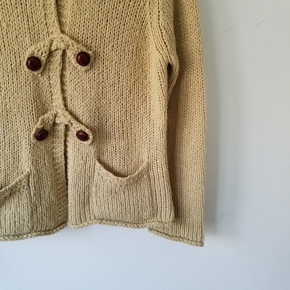 Anthropologie Moth Knit Wool Blend Hooded Cardigan Sweater Medium - Picture 4 of 11